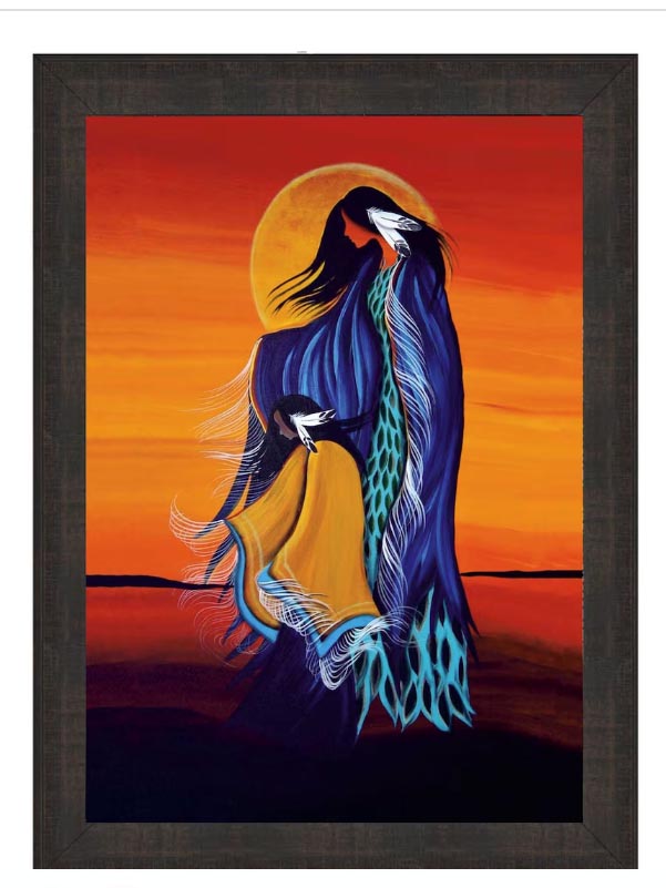Mother and Daughter Wall Art by Cree artist Betty Albert - North of Fifty Indigenous Boutique