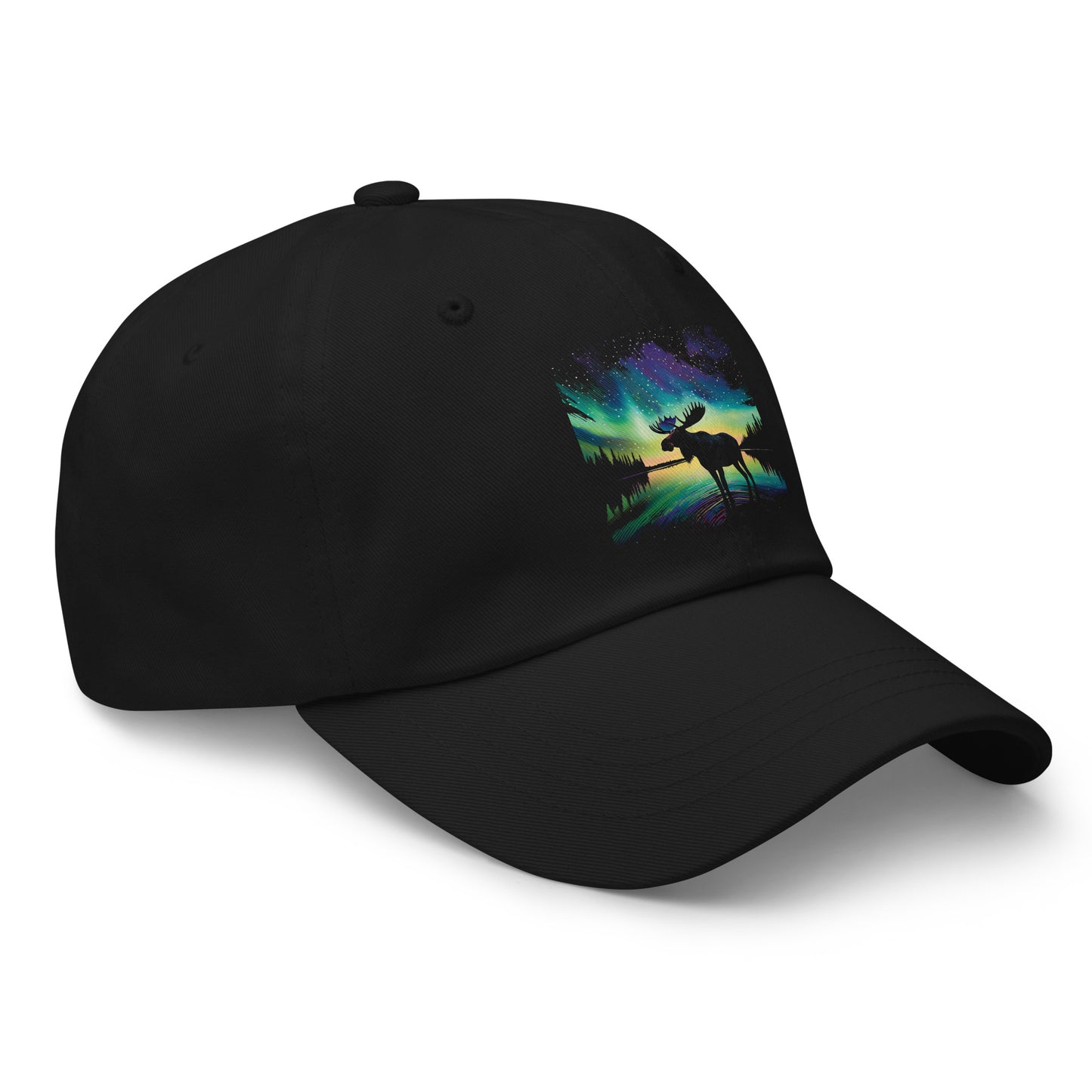 Northern Lights Moose low profile baseball cap