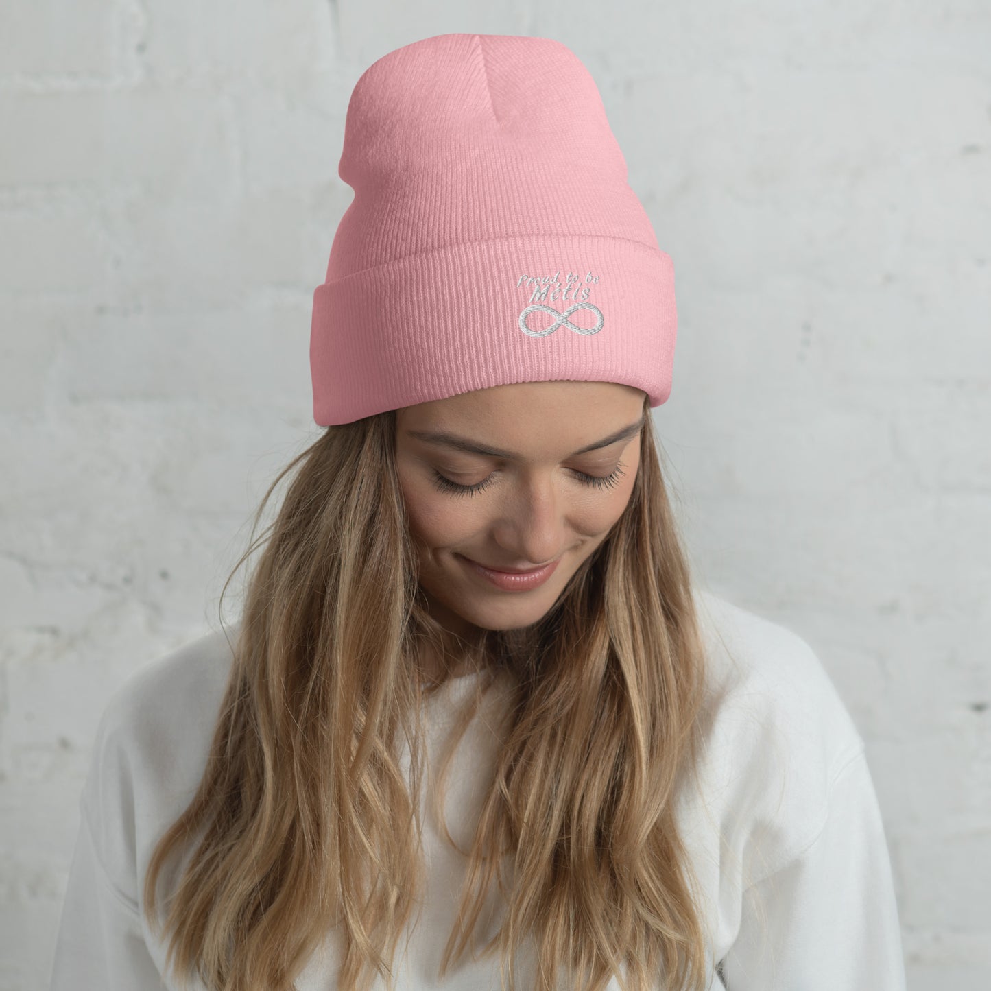 Proud to be Métis Embroidered Cuffed Beanie in Pink, Blue or Red