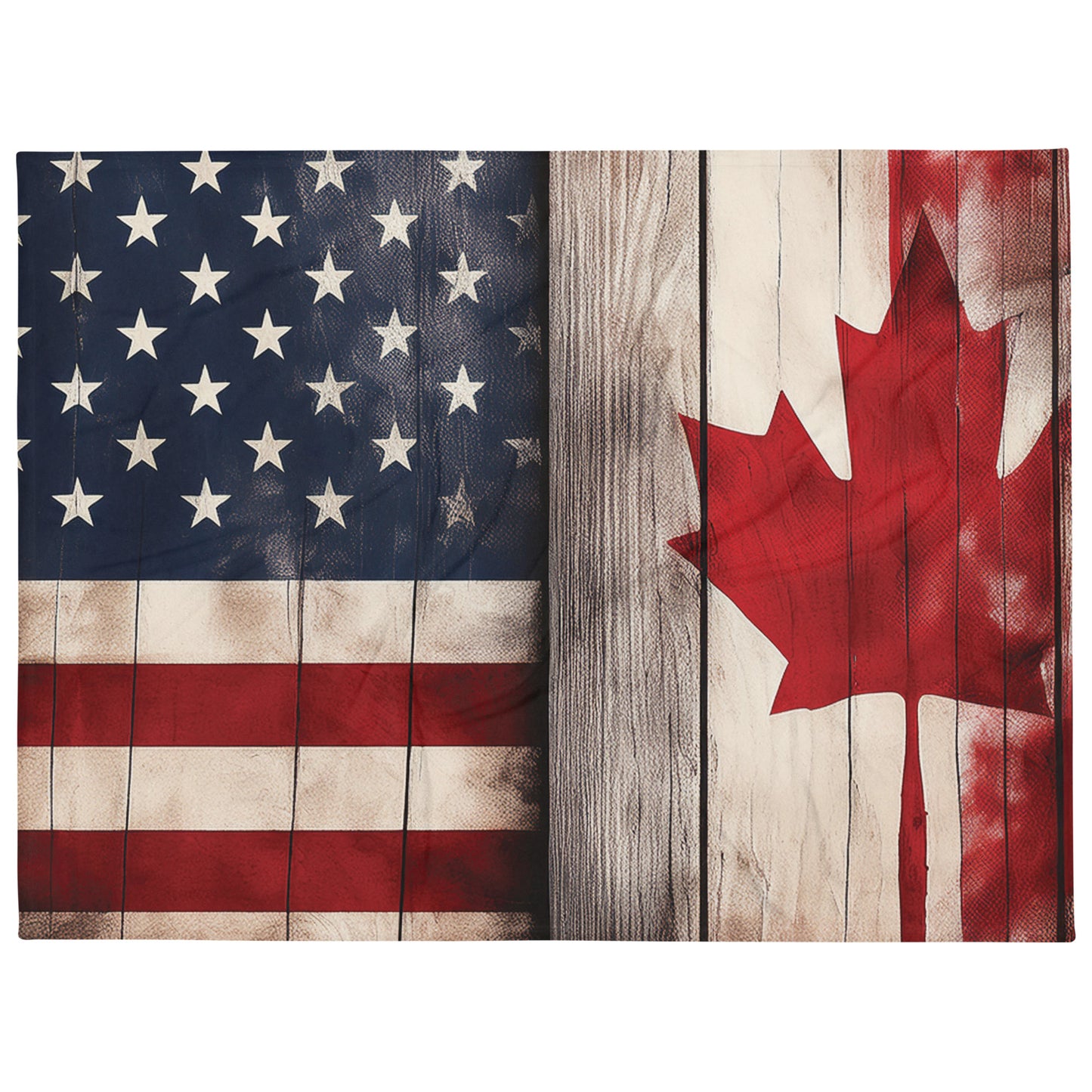 American and Canadian flags Canadian Indigenous Art Gifts