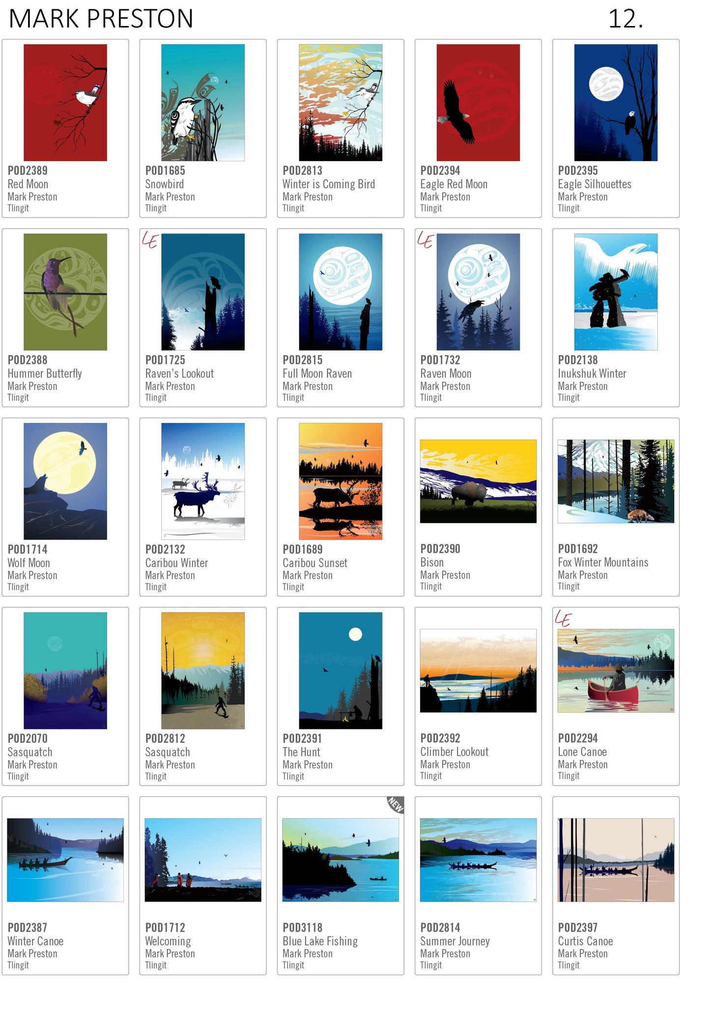 MARK PRESTON Framed Art Card Collection - Choose from a selection of 10 different prints