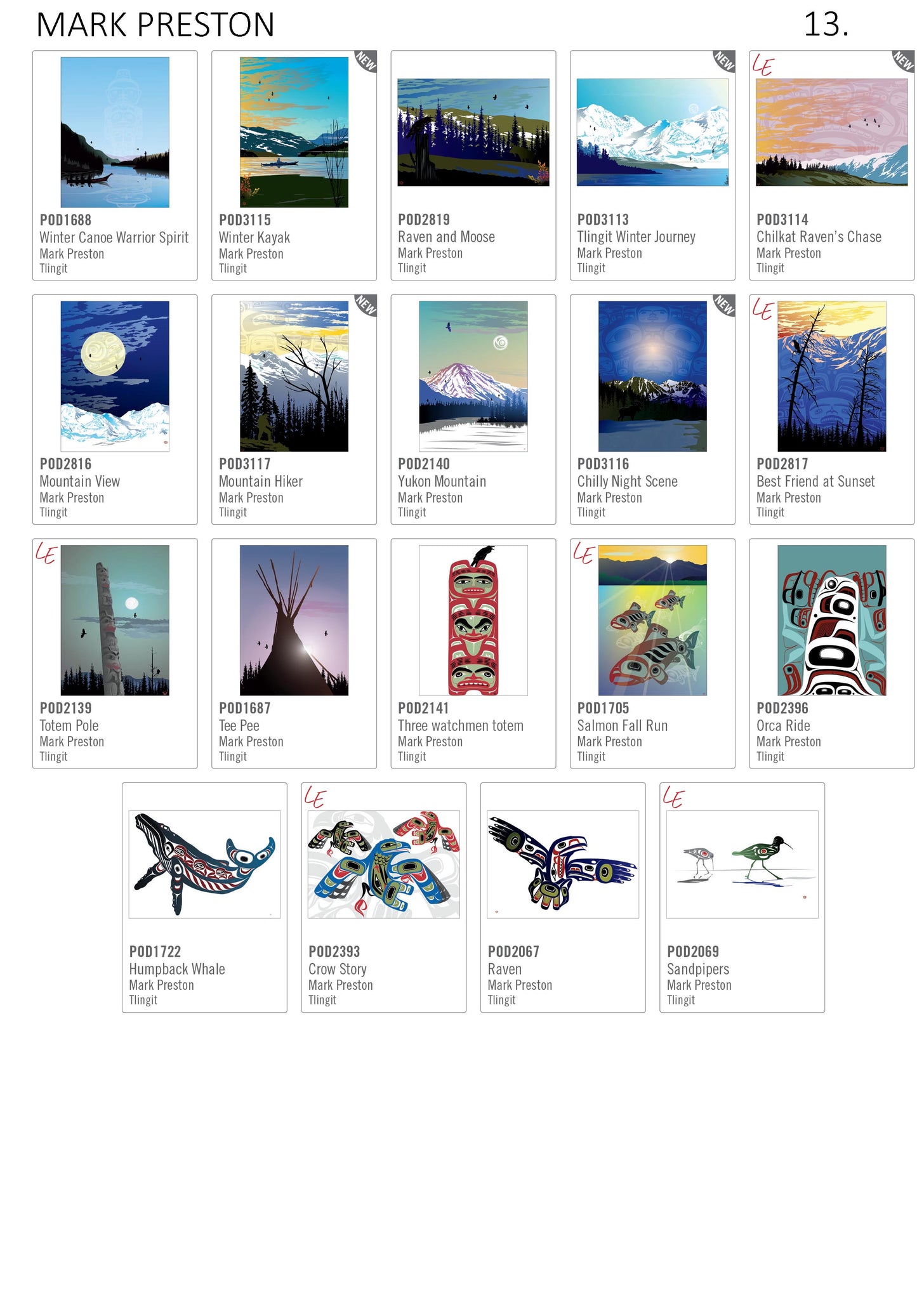 MARK PRESTON Framed Art Card Collection - Choose from a selection of 10 different prints