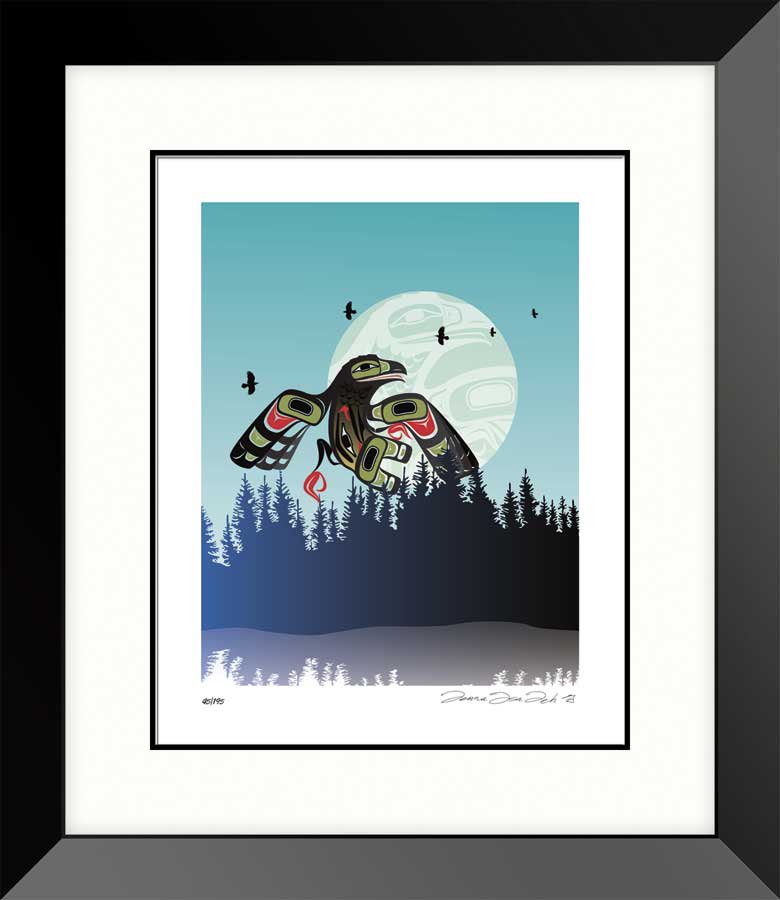 LIMITED EDITION ART PRINT - Crow Drum Full Moon by Mark Preston