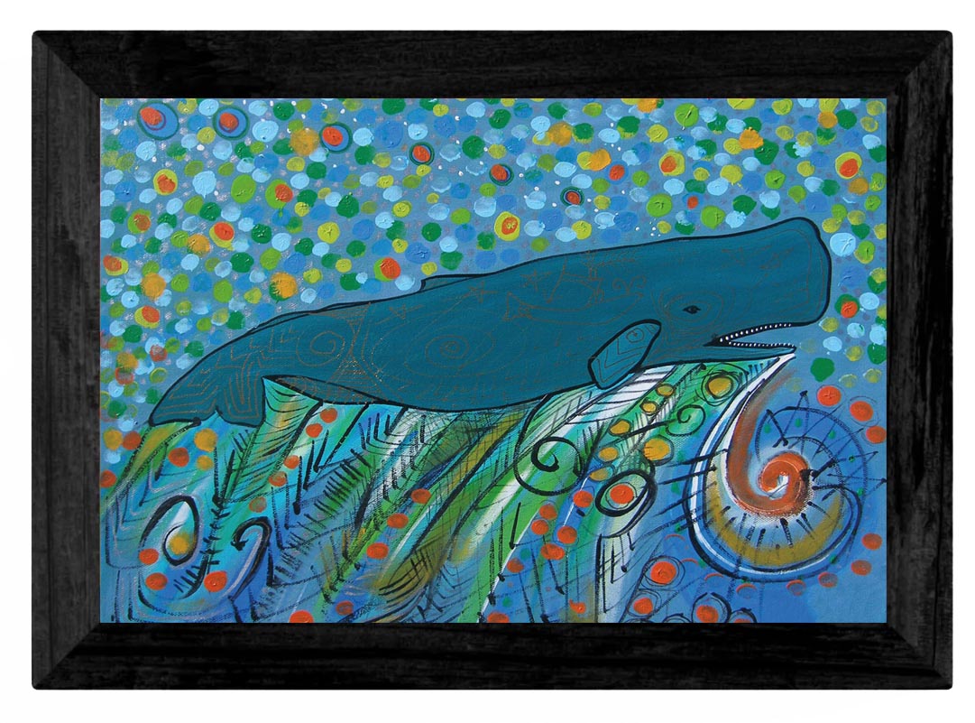 Wall Art - Petroglyph Sperm Whale by Alan Syliboy