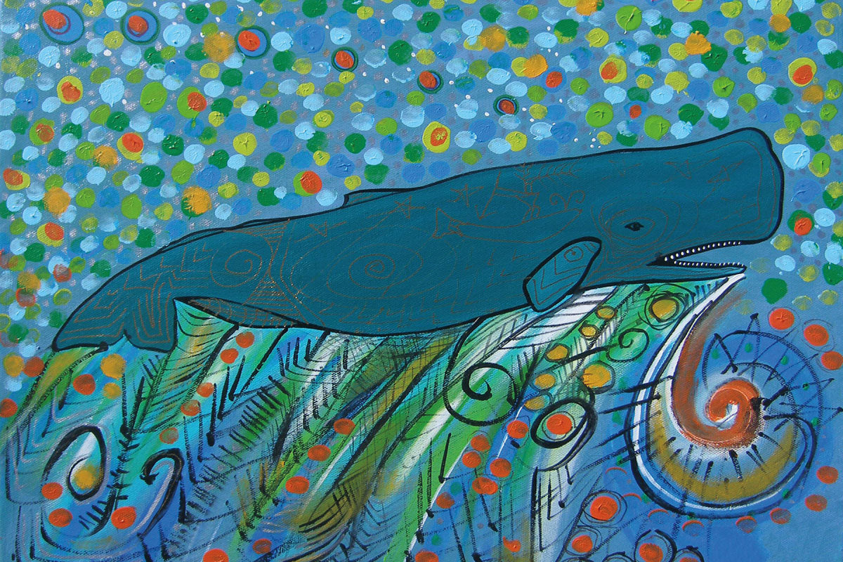 Wall Art - Petroglyph Sperm Whale by Alan Syliboy
