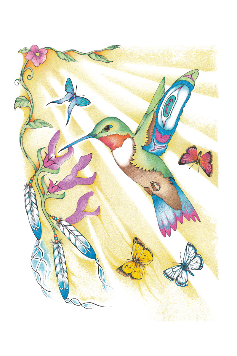 Wall Art - Hummingbird and Butterflies by Hubert V Billy