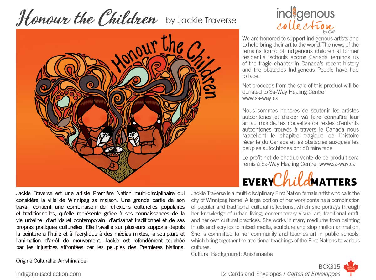 Box Set Note Cards - 'Honour the Children" by Jackie Traverse