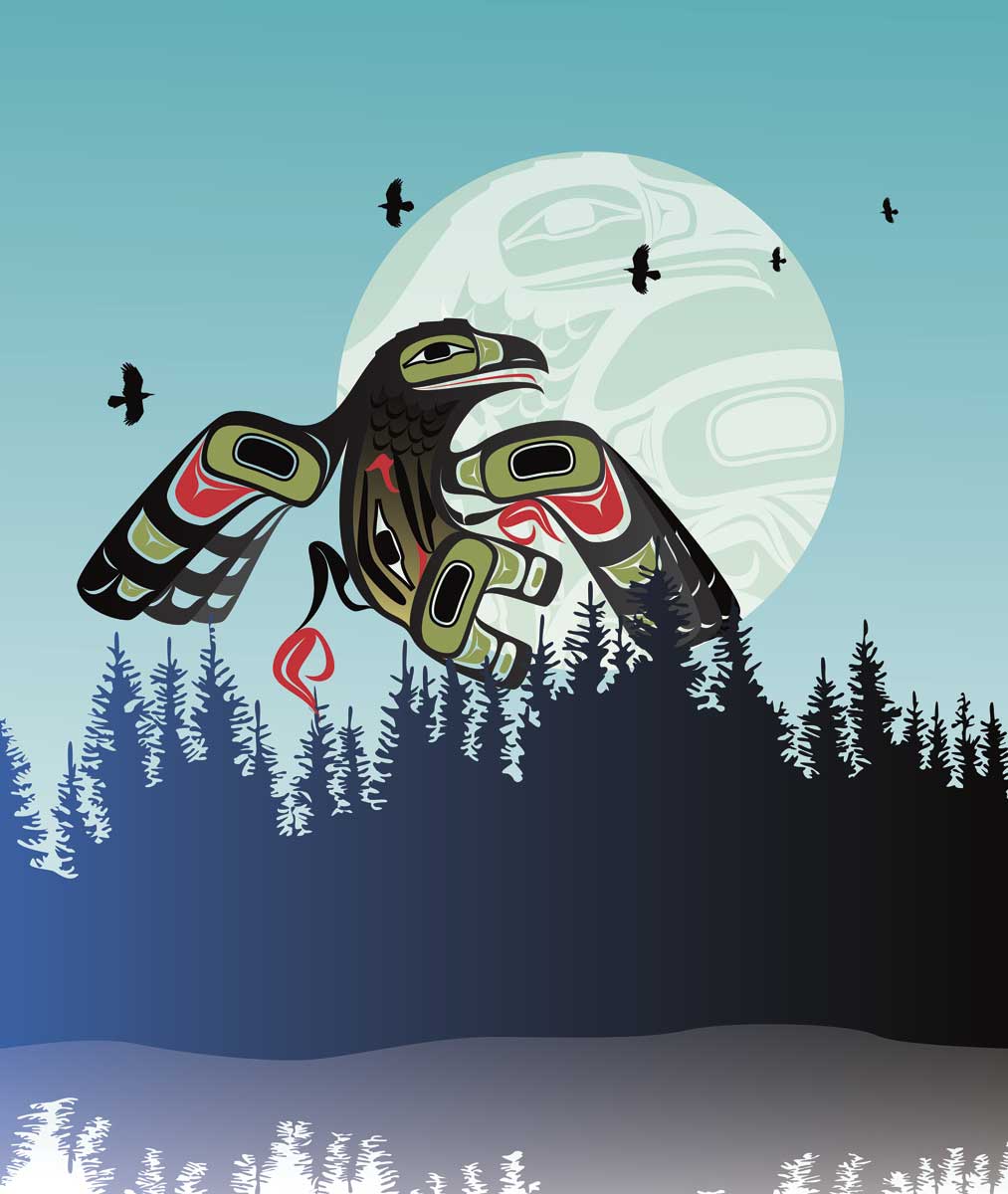 LIMITED EDITION ART PRINT - Crow Drum Full Moon by Mark Preston