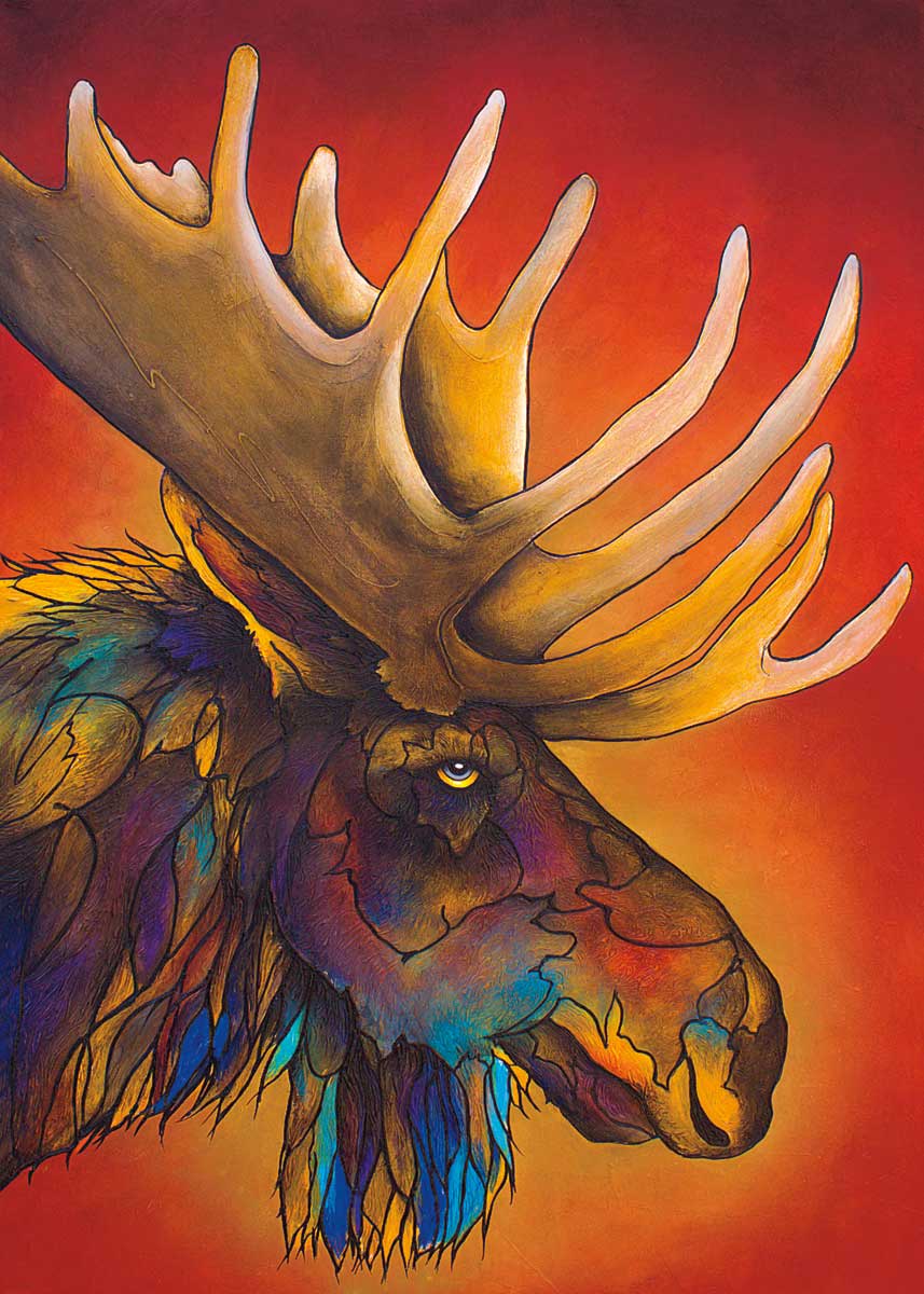 "Bullwinkle" Art Card by Shoshone artist, Micqaela Jones