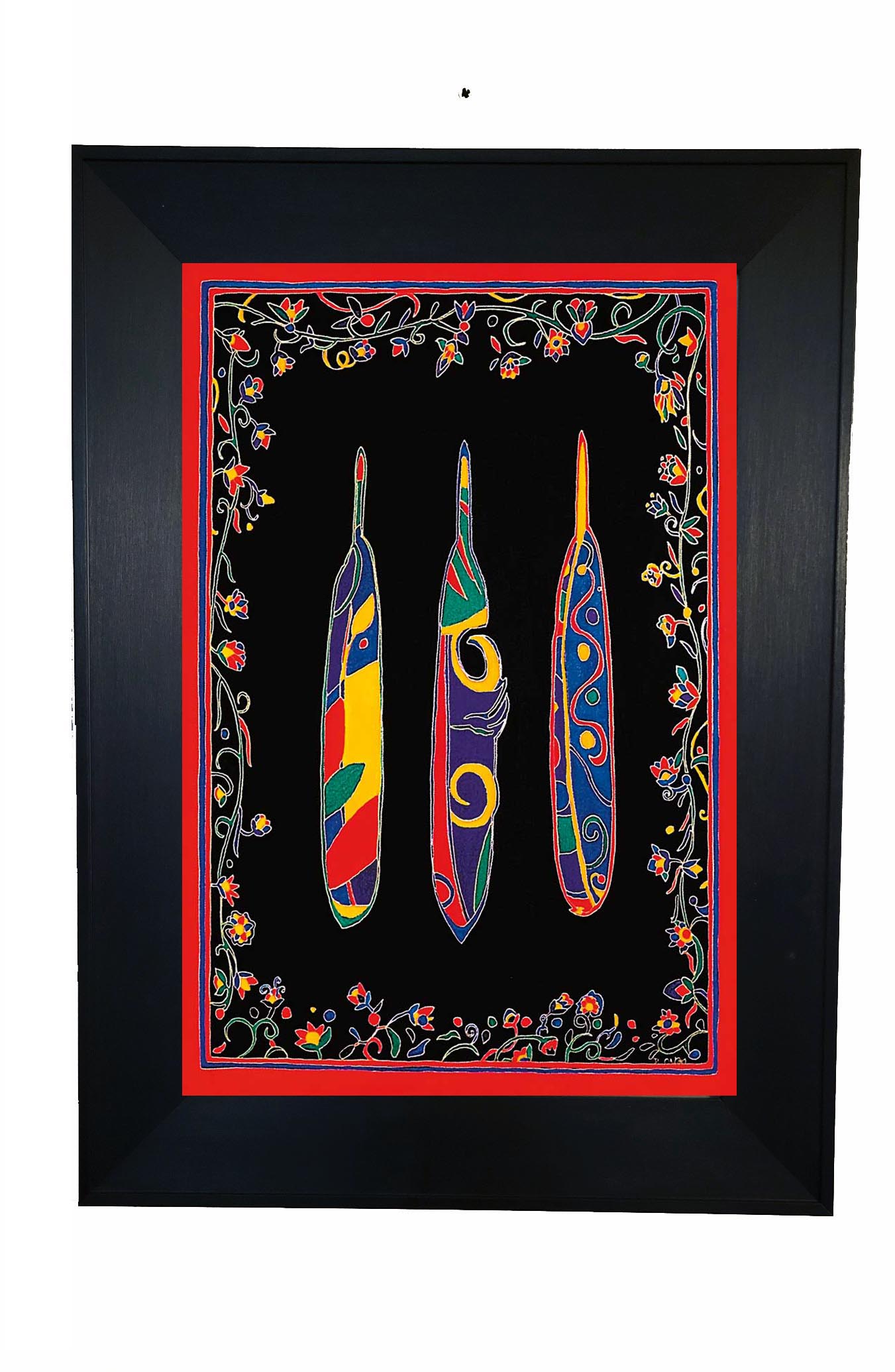 Wall Art - Three Feathers by Dawn Oman