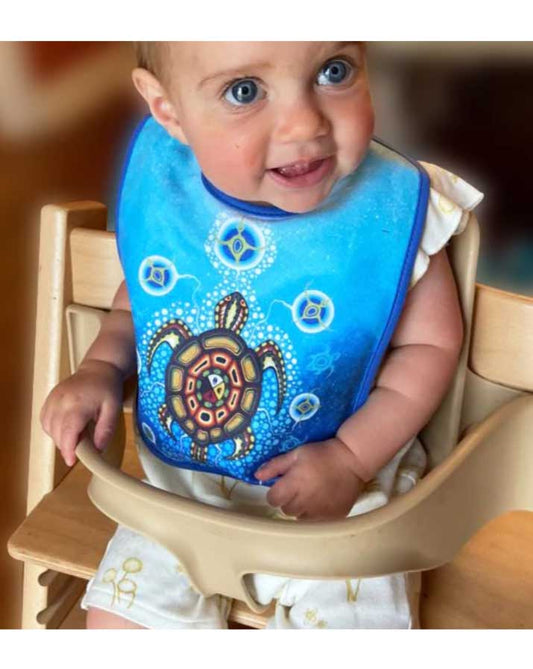 "Medicine Turtle" baby bib design by  James Jacko