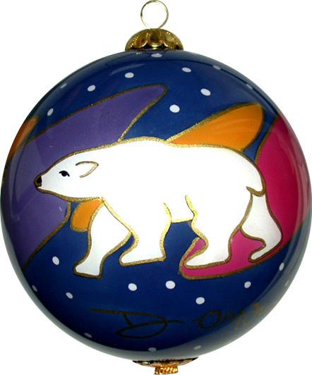 "Snow Bear" glass ornament design by Dawn Oman