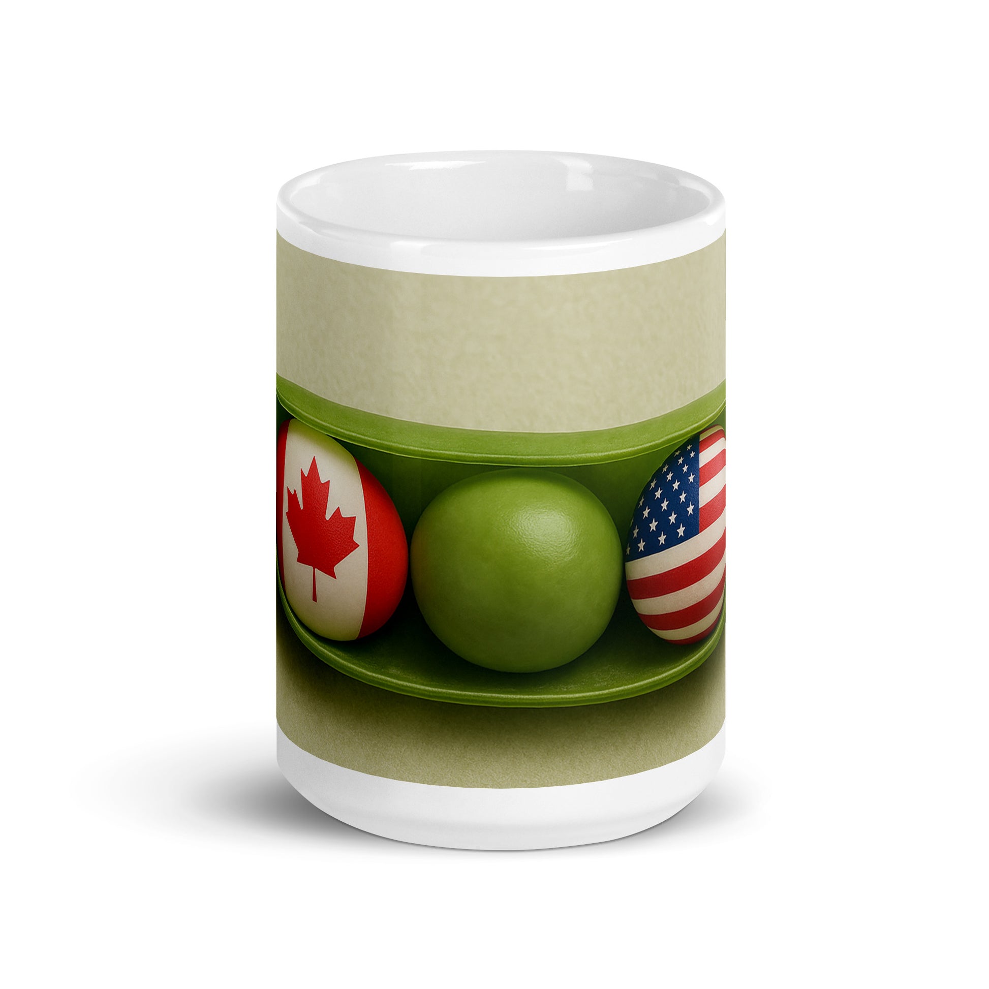 Mug with Canadian and American flag designs 