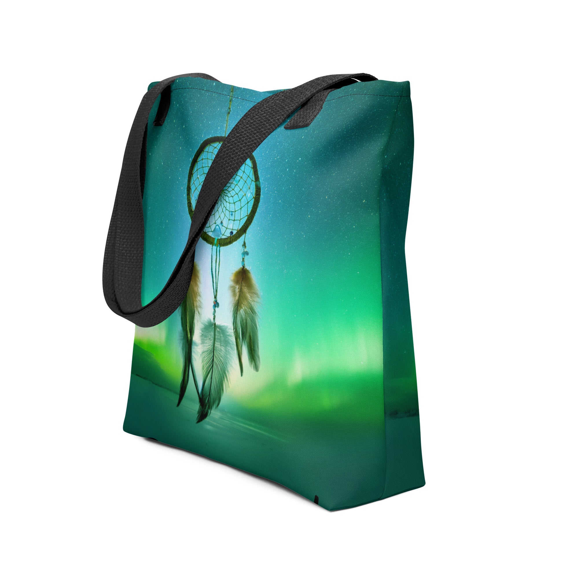 Green dream catcher tote Canadian Indigenous Art 