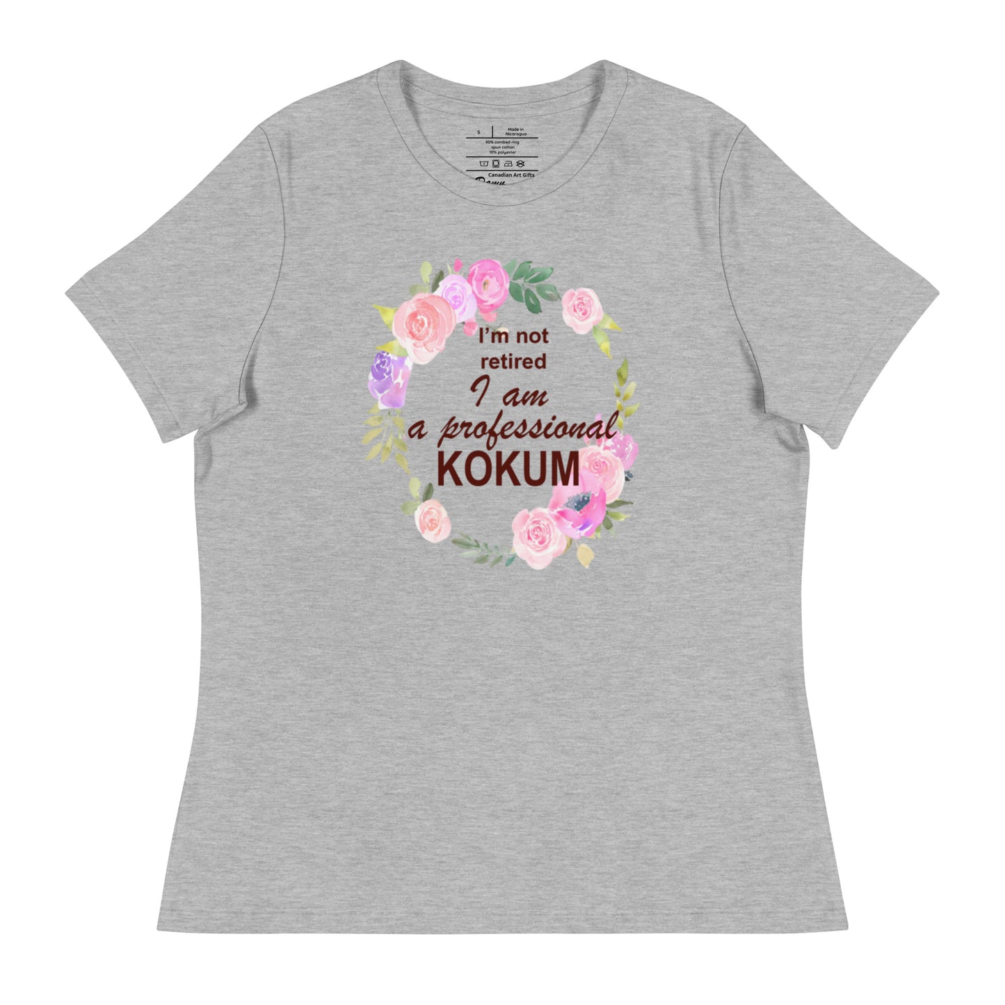 Grey professional kokum tshirt Canadian art gifts