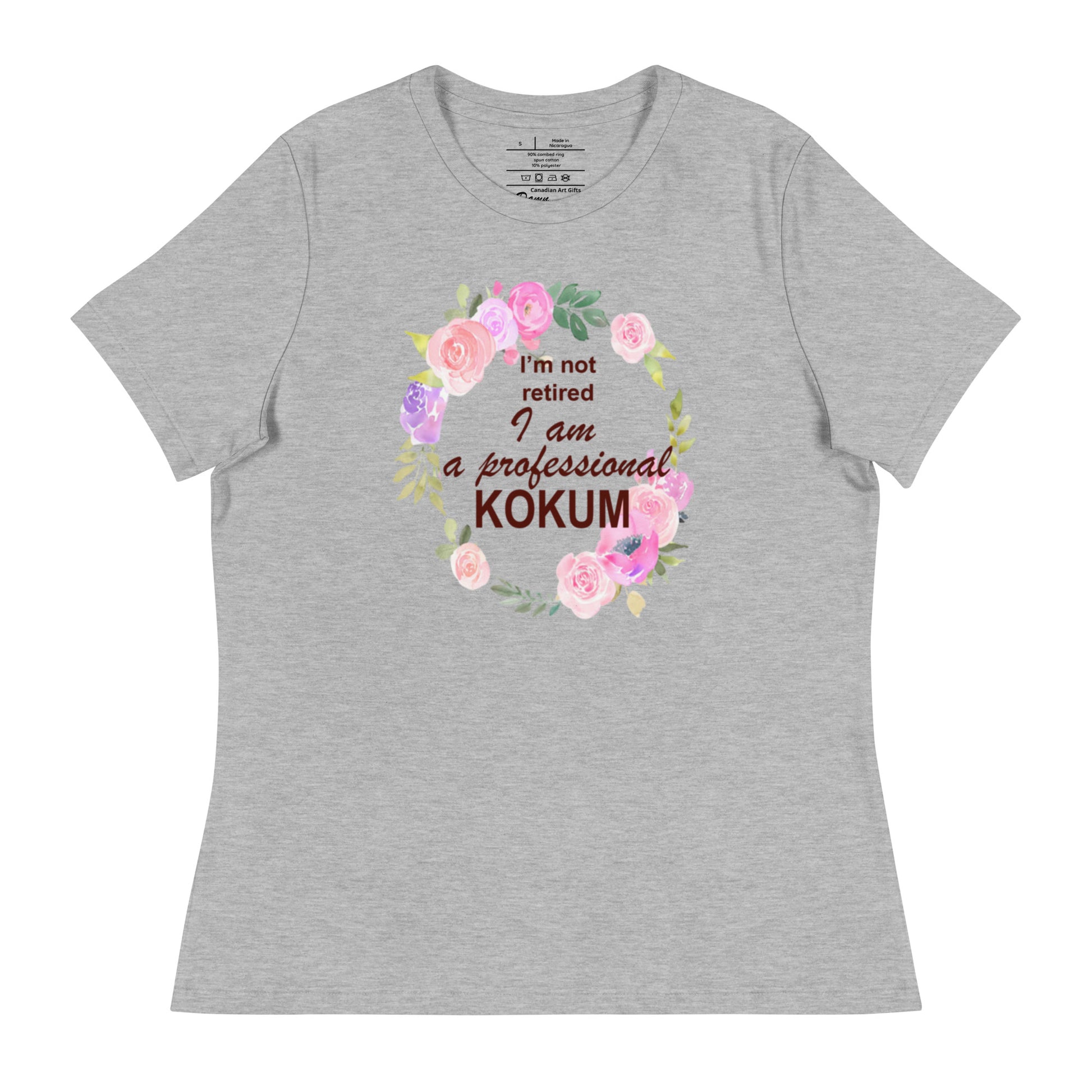 Grey professional kokum tshirt Canadian art gifts