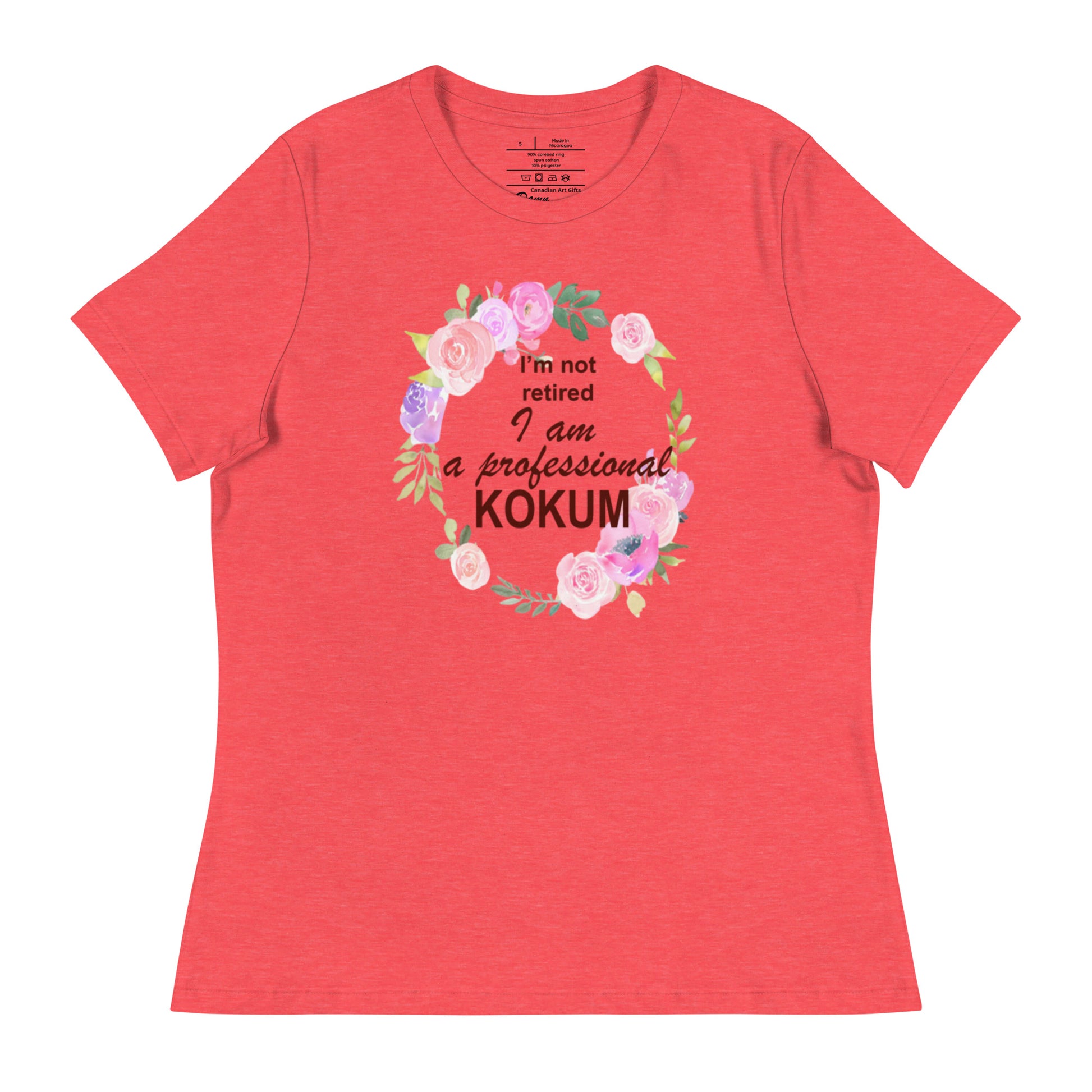 Red coral professional kokum tshirt Canadian art gifts