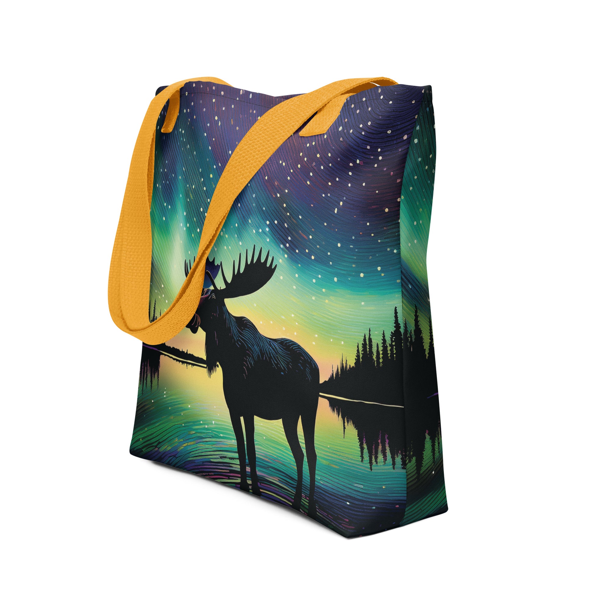 Northern Lights Moose Tote Canadian Art Gifts