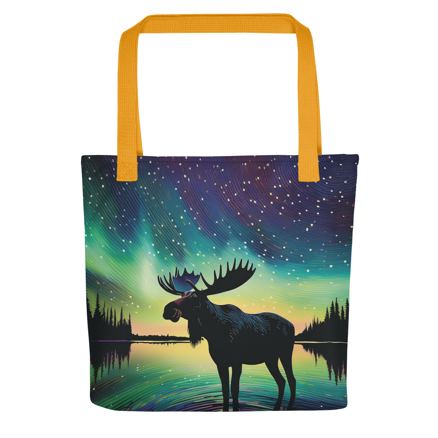  Moose  and Northern Lights Tote Canadian Art Gifts