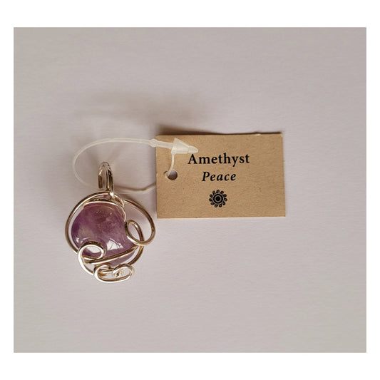 Wire wrapped amethyst pendant