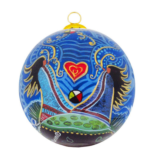 "Breath of Life" Glass Ornament by Metis artist Leah Dorion