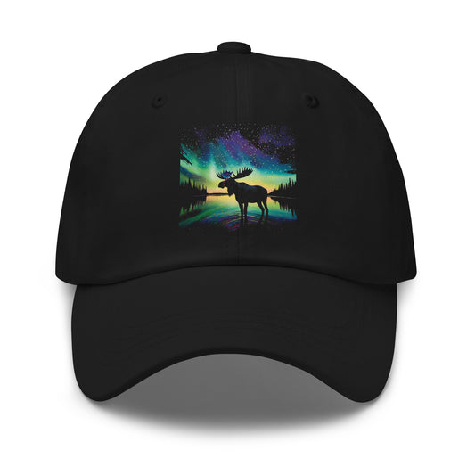 Northern Lights Moose low profile baseball cap
