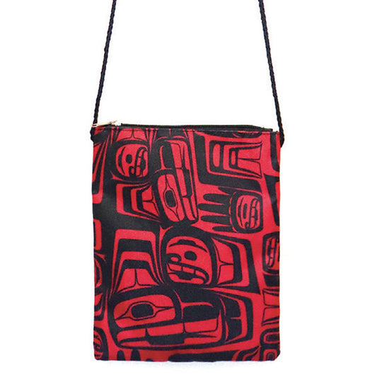 Crossbody Zippered purse with Eagle Crest design by Native artist, Ben Houstie