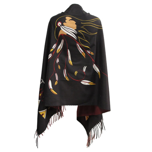 "Eagle's Gift" Art Print Eco Shawl, artwork by Native artist Maxine Noel