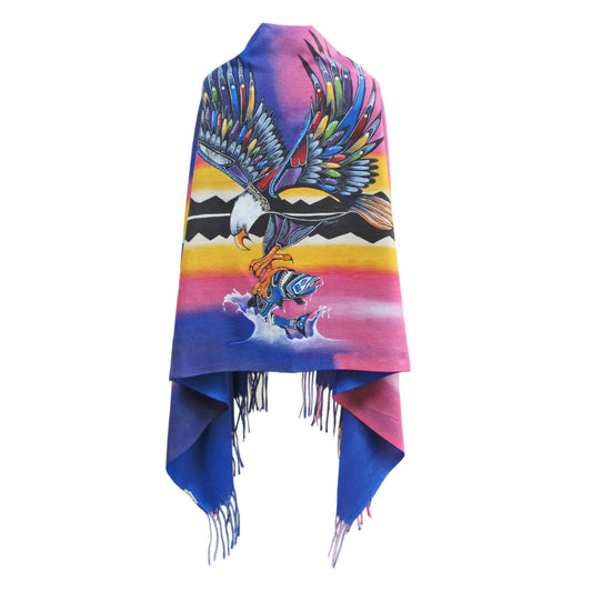 "Eagle" Eco Shawl with artwork from Abenakis artist Jessica Somers
