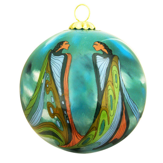 "Friends" Glass Ornament by Native artist, Maxine Noel