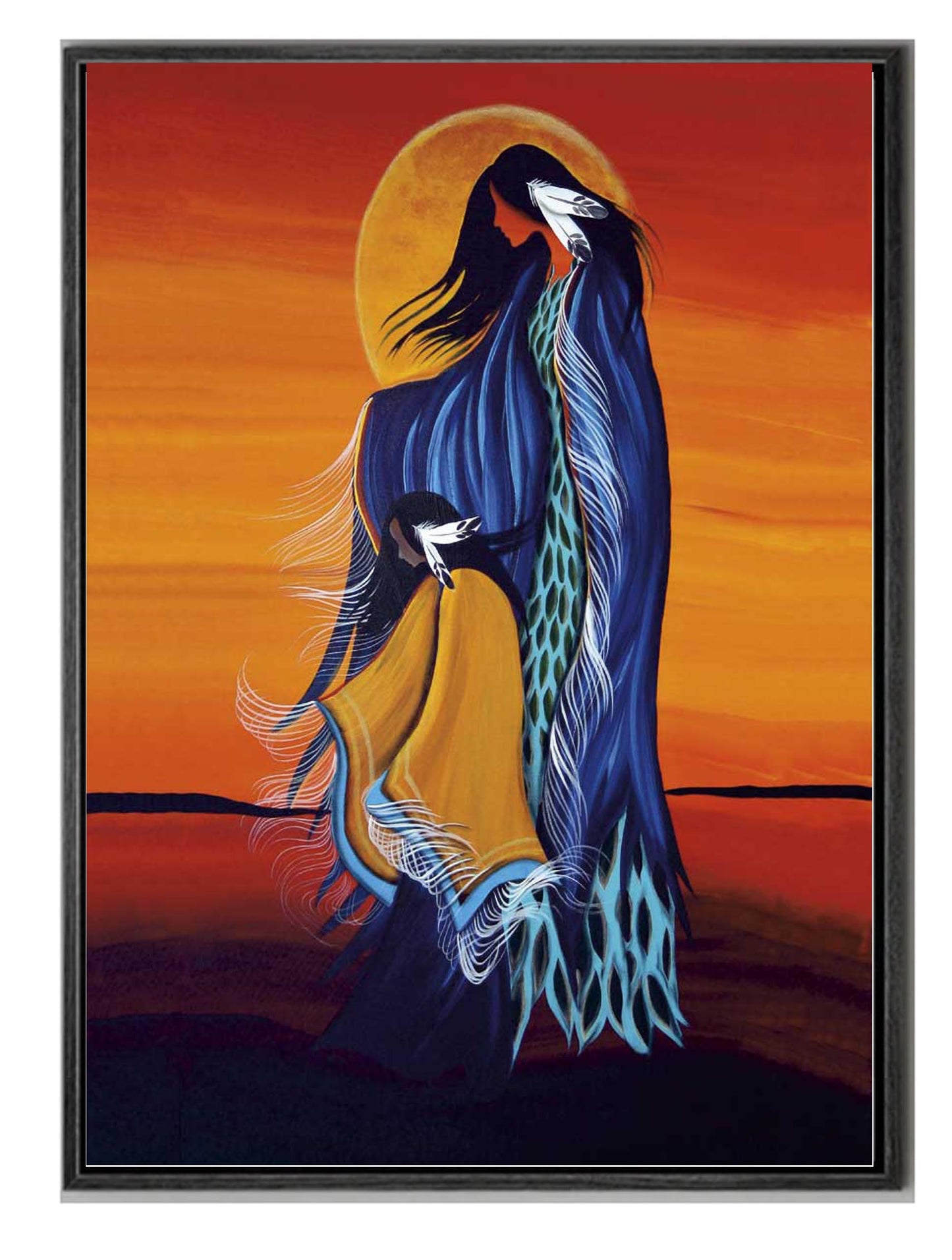 Mother and Daughter Wall Art by Cree artist Betty Albert - North of Fifty Indigenous Boutique
