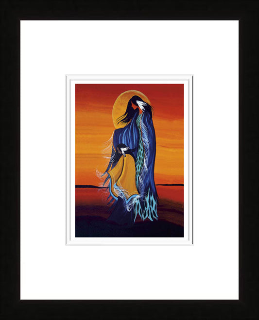 Mother and Daughter Wall Art by Cree artist Betty Albert - North of Fifty Indigenous Boutique