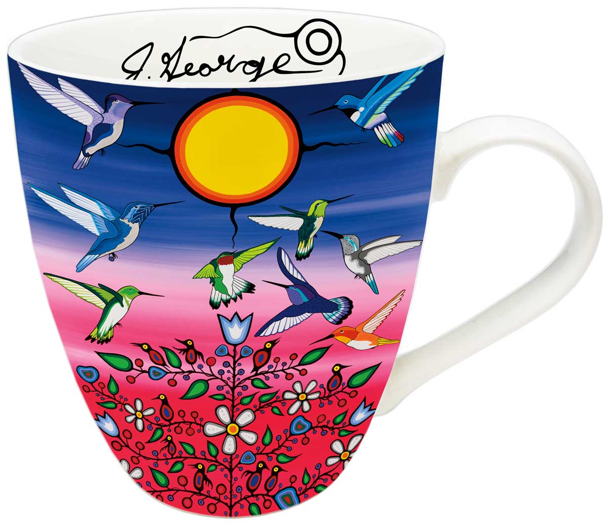 Native art, coffee mug, Jeffrey Red George, Canadian art, Indigenous art