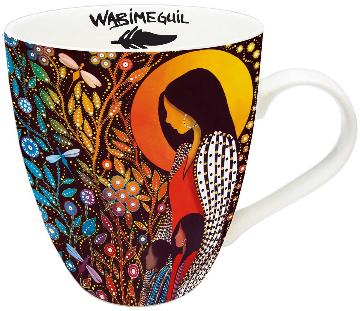 Cree artist, indigenous art, Native American art, dot art, Every Child Matters, coffee mug