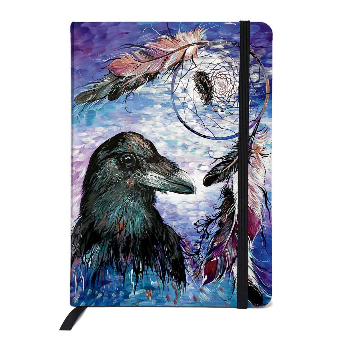 "Raven Dreamcatcher" Hard Cover Journal by Metis Artist Carla Joseph