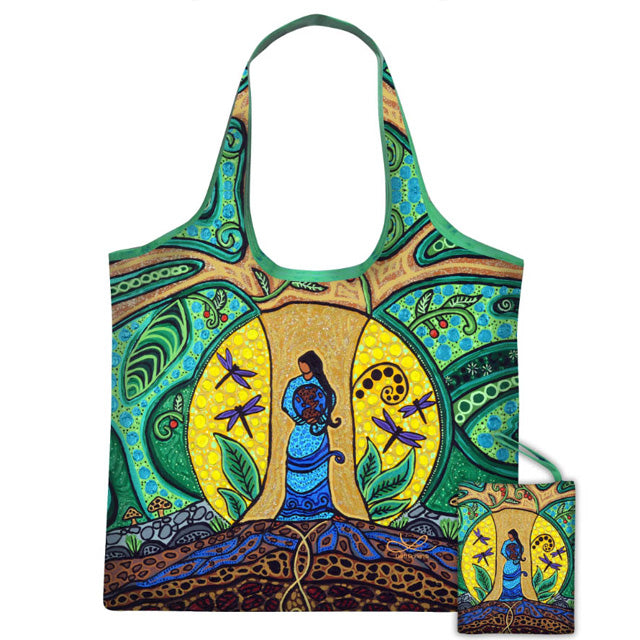 "Strong Earth Woman"  Reusable Shopping Bag by Leah Dorion