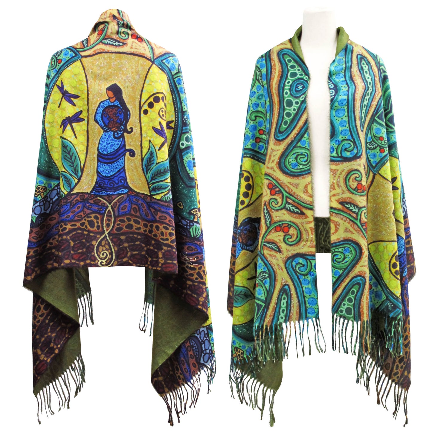 "Strong Earth Woman" Art Print ECO Shawl