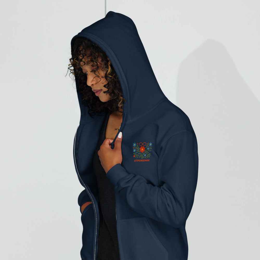 Otipemisiwak Unisex heavy blend zip hoodie in Black, Navy or Royal