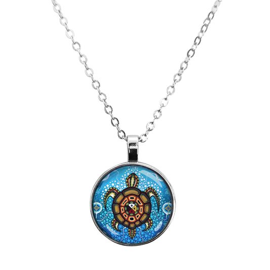 Medicine Turtle Glass Dome Necklace