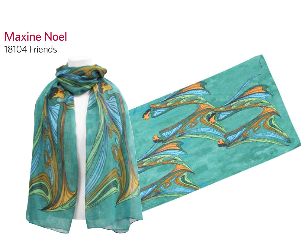 "Friends" scarf design by Native artist Maxine Noel