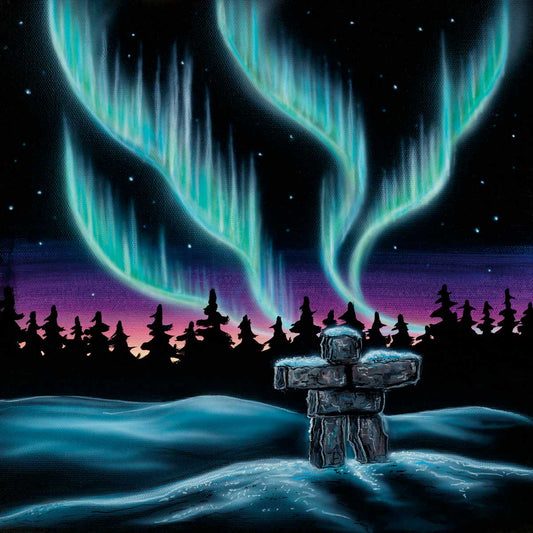 "Sky Dance - Inukshuk" Art Card by Amy Keller-Rempp