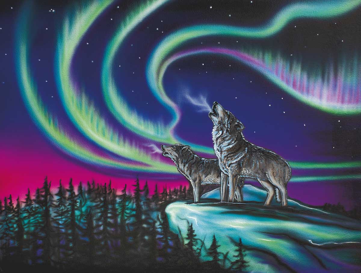 "Sky Dance - Wolf Song" Art Card by Amy Keller-Rempp